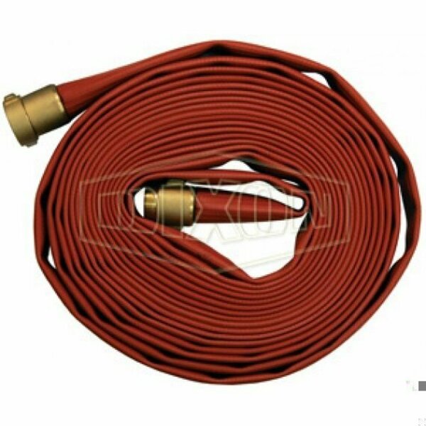 Dixon Light Duty Fire Hose, 1-1/2 in, NST NH, 50 ft L, 225 psi Working, Nitrile, Domestic H515R50PBF